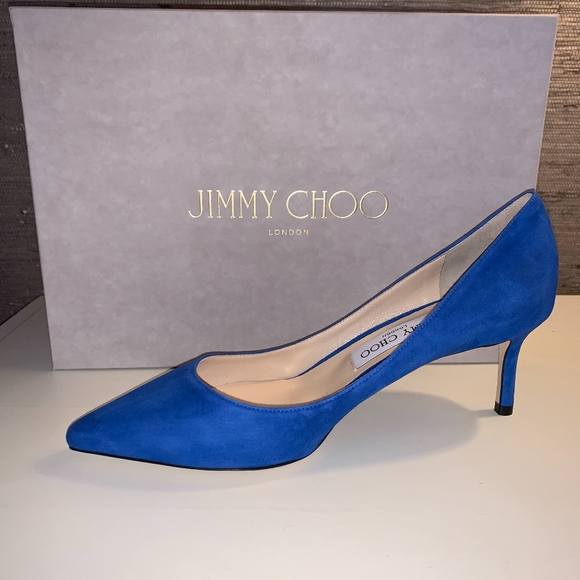 Jimmy Choo Shoes - SOLD.   JIMMY CHOO Blue Suede Pumps